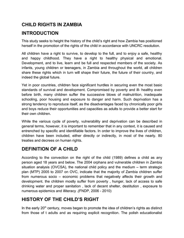 Child rights in zambia PDF