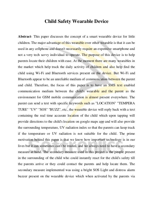 Child safety wearable device