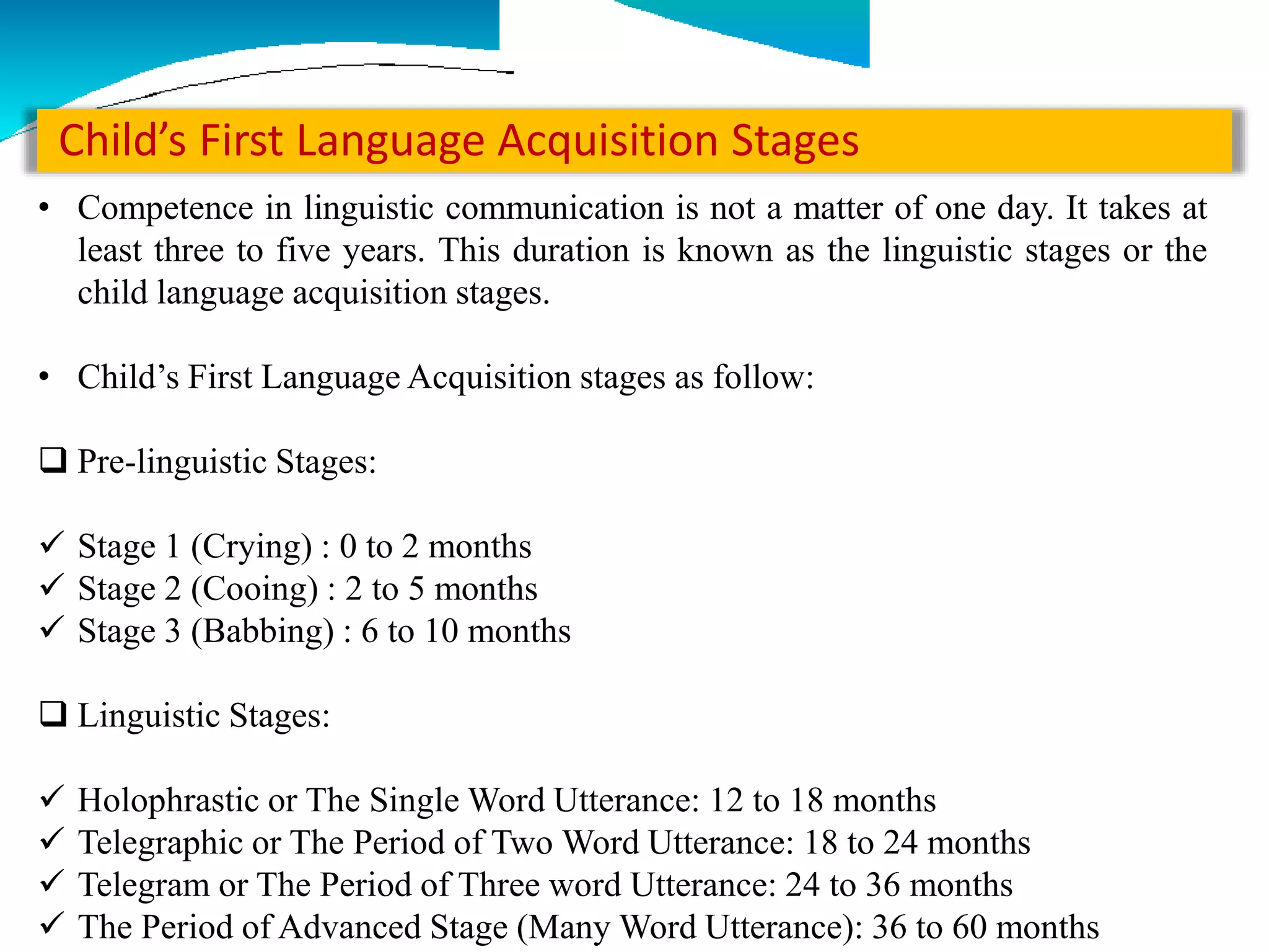 Child's first language acquisition | PPTX