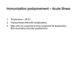 child immunization status in Approach to unwell child | PPTX