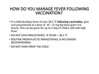 child immunization status in Approach to unwell child | PPTX