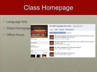Class HomepageLanguage ArtsClass HomepageOffice Hours