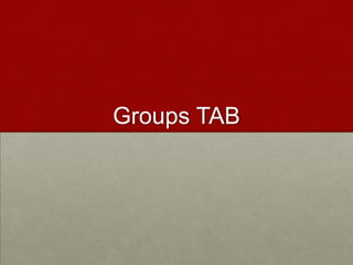 Groups TAB