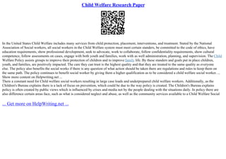 Child Welfare Research Paper | PPT
