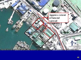 N Approx extent of lateral spread 