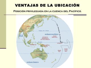 Posición privilegiada en la cuenca del Pacífico . VENTAJAS DE LA UBICACIÓN 