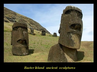 Easter Island  ancient  sculptures 