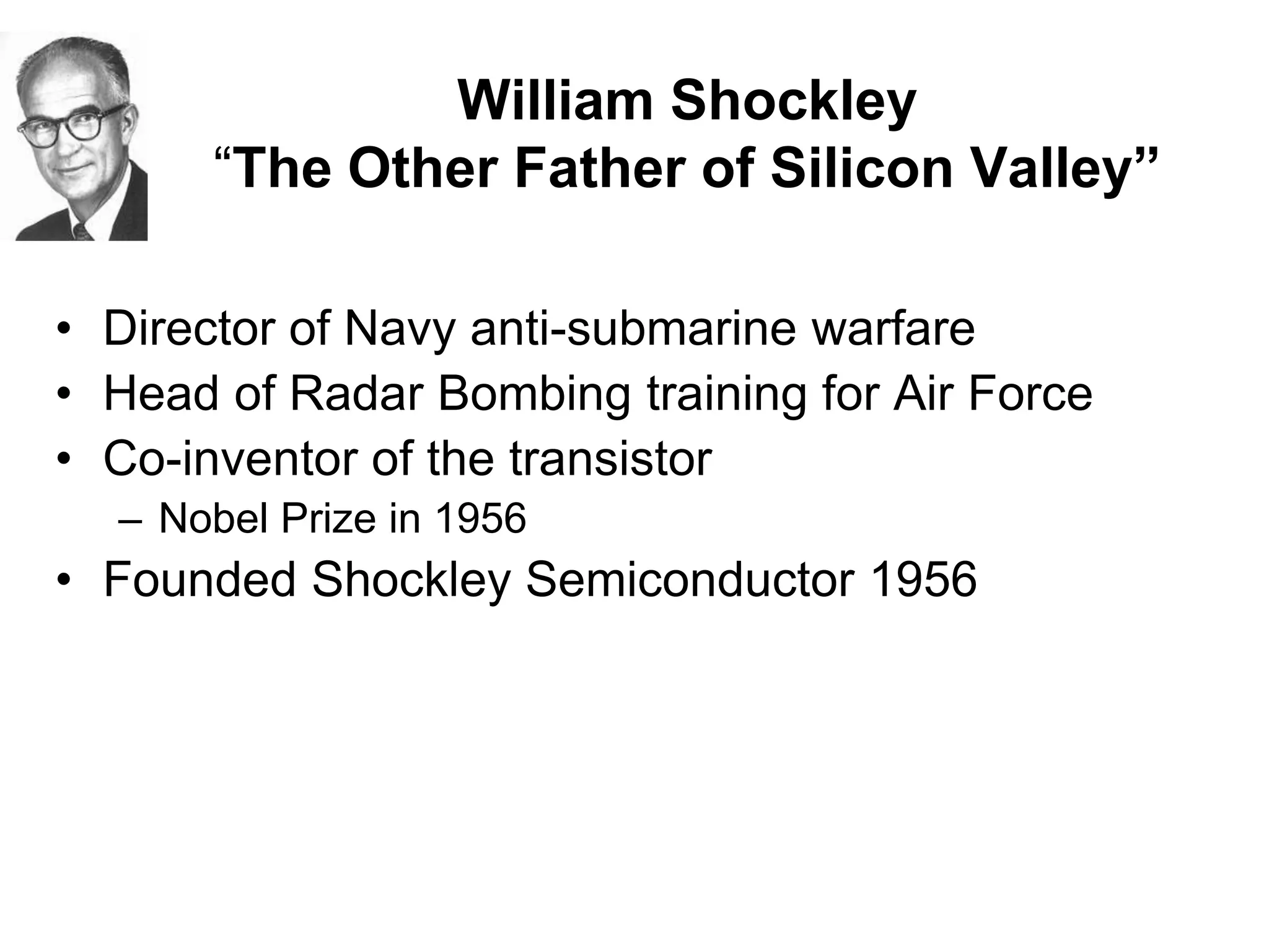 EntrepreneursWeaponsFinanceCrisisProfitMotivationCustomer DevelopmentMgmt ToolsAgileDevelopmentBusiness ModelDesignDesign ThinkingStanford and the Cold War Silicon Valley’s 1st WaveRisk TakingCultureEntrepreneurialOutward-FacingTech UniversitiesFree flow ofPeople/InfoInfrastructure24/7 UtilitiesPredictableEconomic SystemStableLegal SystemResearchUniversities
