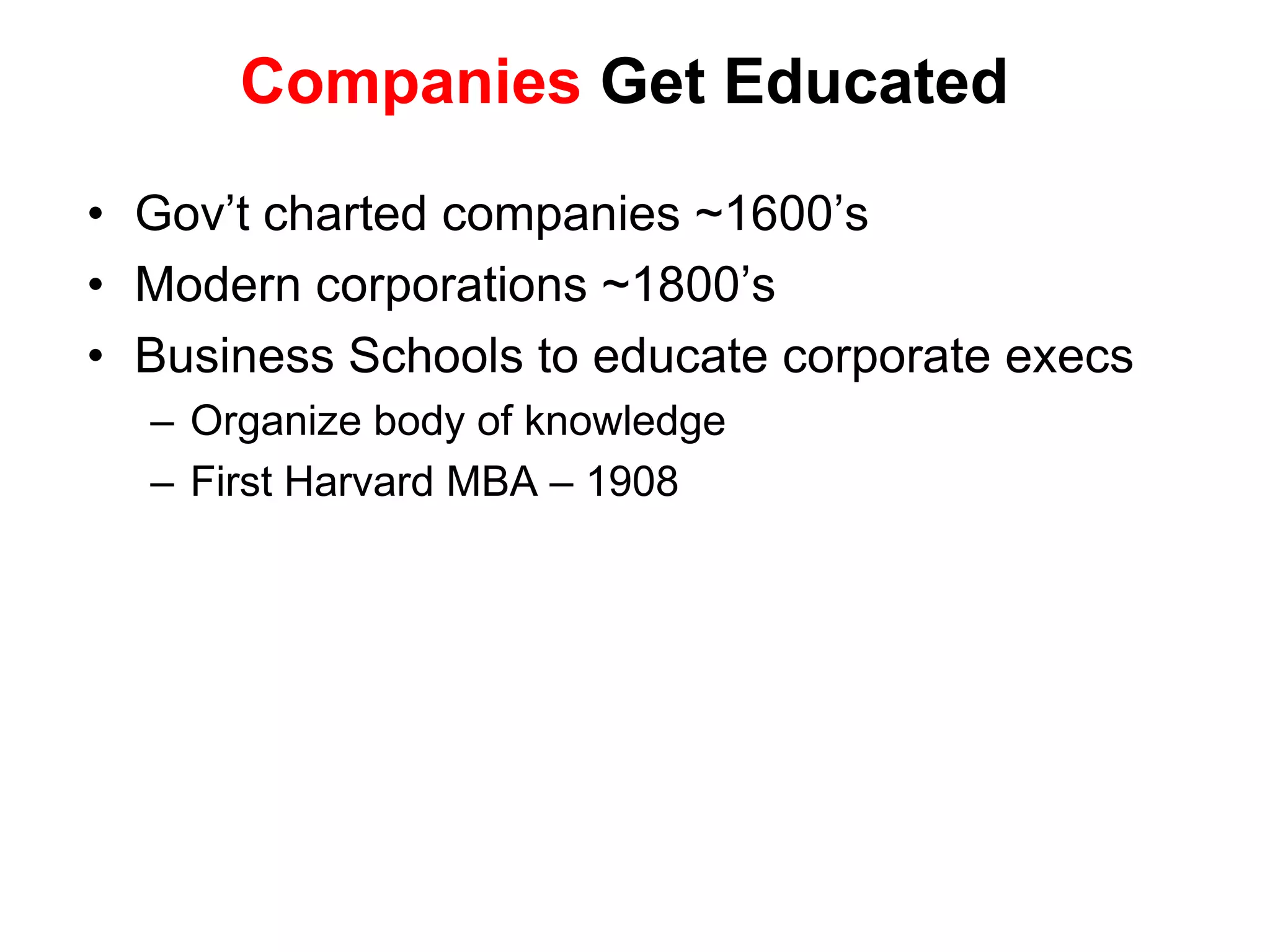 The Rise of Venture CapitalThe Limited PartnershipRaise money from pension funds, private universities, wealthy individuals – the limited partnersInvestment professionals manage the fund – the general partners i.e. the VC’sCompensate the general partners via the “2 and 20”2% management fee, 20% carried interest (i.e. of the profits)Draper Gaither & Anderson	 		  1958 