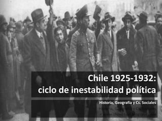Chile 1925-1932:
ciclo de inestabilidad política
Historia, Geografía y Cs. Sociales
 