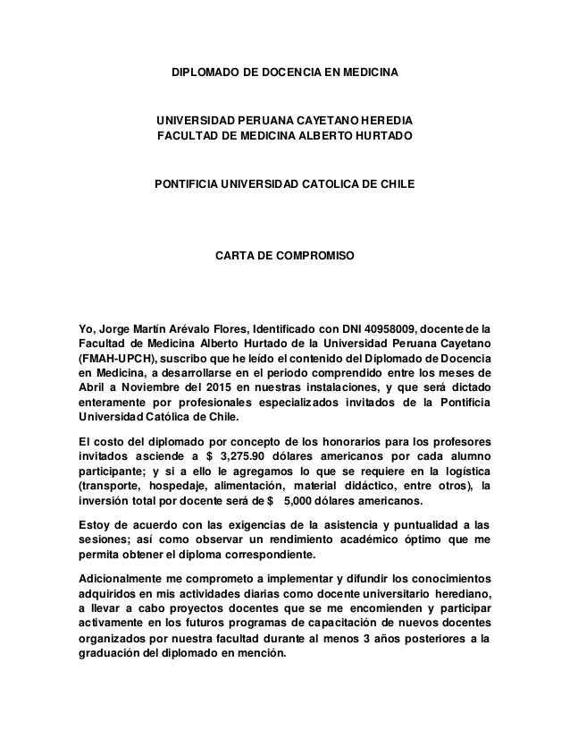 Chile 2015 diplomado carta de compromiso