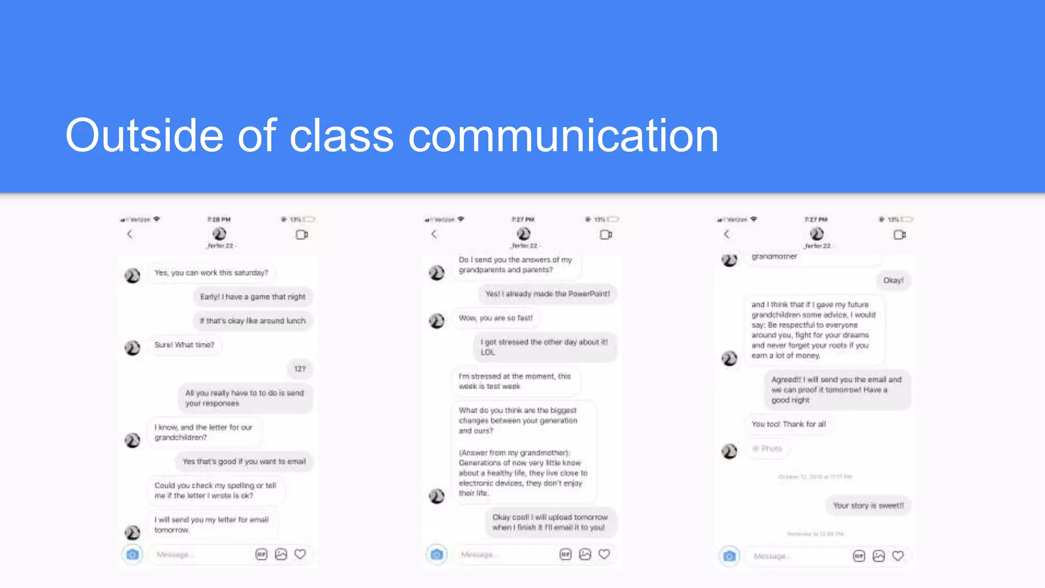 Outside of class communication
 