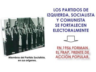 EN 1956 FORMAN
                                   EL FRAP, FRENTE DE
Miembros del Partido Socialista,   ACCIÓN POPULAR.
      en sus orígenes.
 