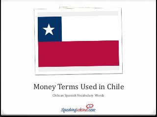 Money Terms Used in Chile
Chilean Spanish Vocabulary Words

 