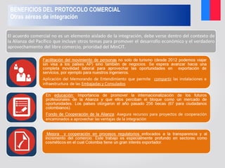 BENEFICIOS DEL PROTOCOLO COMERCIAL
Otras aéreas de integración
 