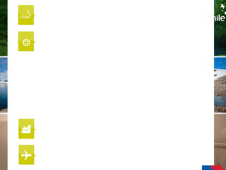 Información General
www.thisischile.cl
Información Comercial
www.prochile.gob.cl/importadores
Inversiones
www.inversionextranjera.cl
Turismo
 