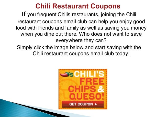 Current chilis coupons