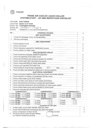 Chiller Checklist.pdf Chiller | PDF
