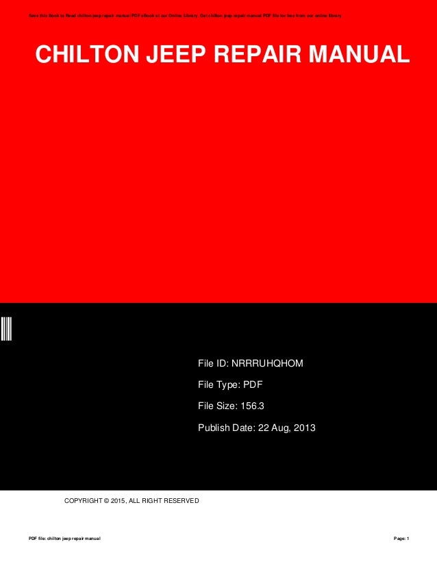 chilton jeep repair manual Amazon. Com: jeep wrangler chilton repair manual (1987-2017.