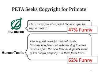 67
PETA Seeks Copyright for Primate
This is great news for animal rights.
Now my neighbor can take my dog to court
instead...