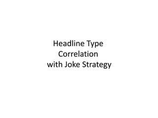 Headline Type
Correlation
with Joke Strategy
 