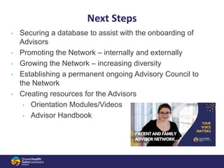 Developing a Provincial Patient and Family Advisor Network | PPT