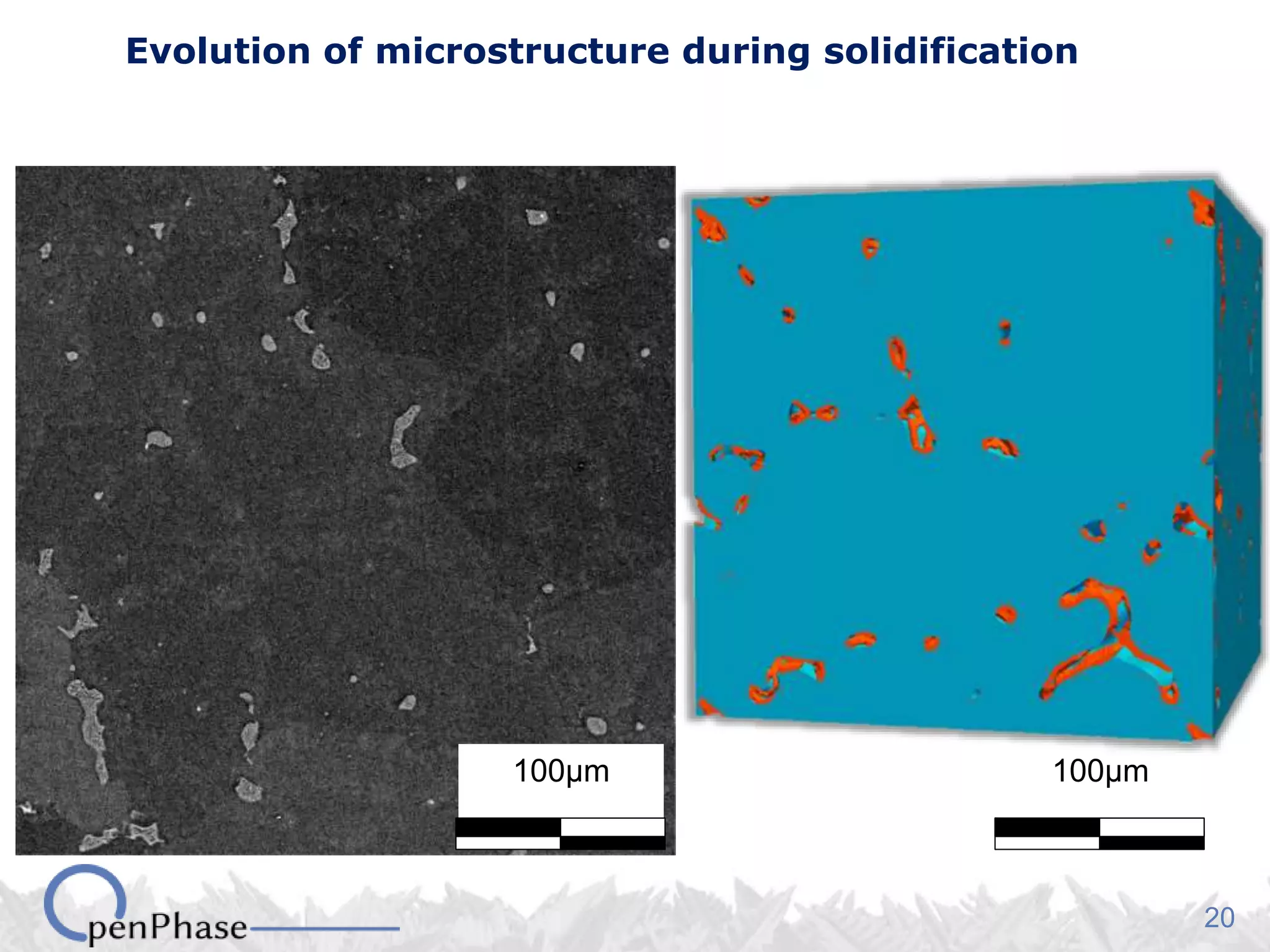 20
100µm
Evolution of microstructure during solidification
100µm
 