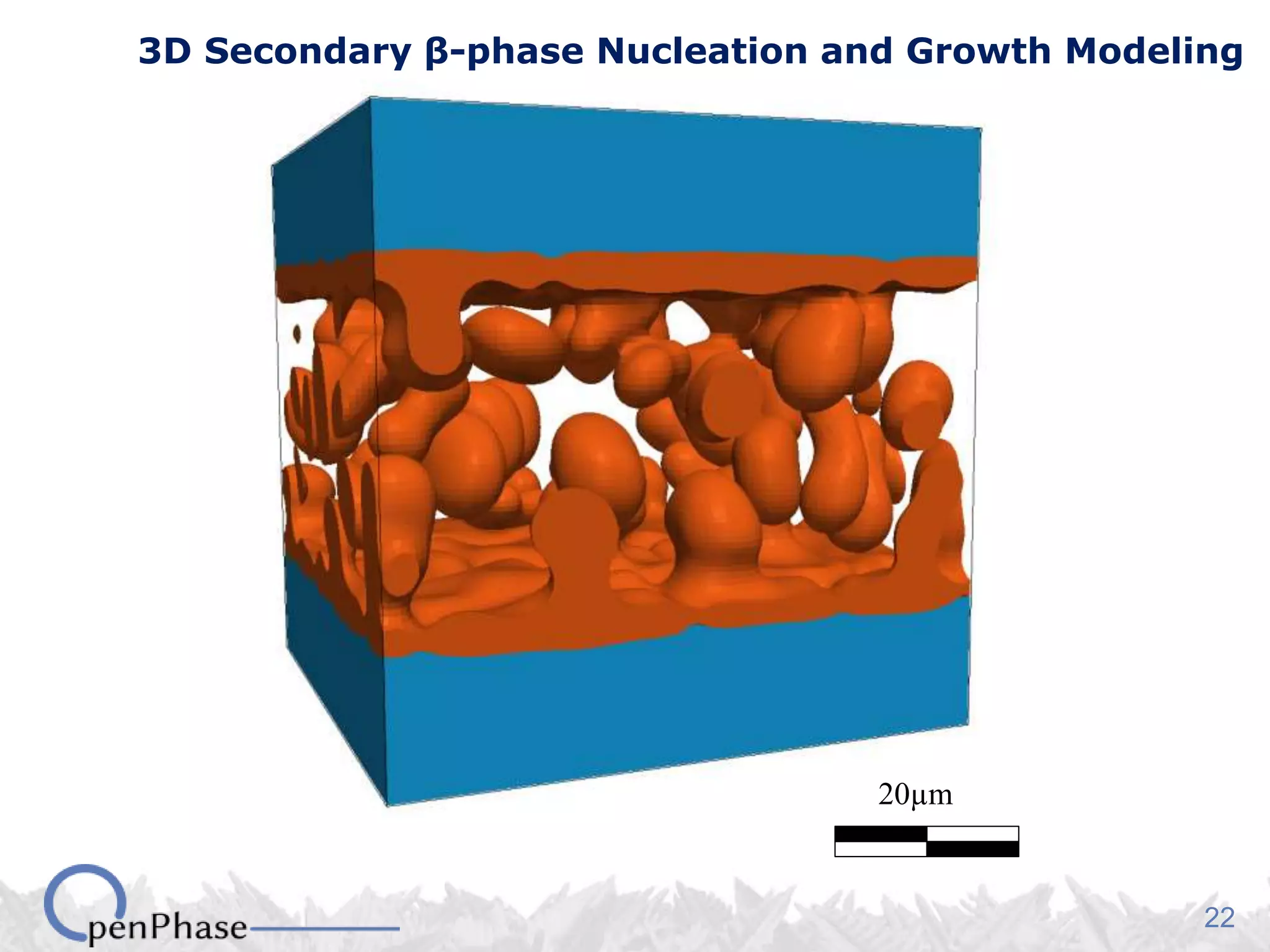 22
3D Secondary β-phase Nucleation and Growth Modeling
20µm
 