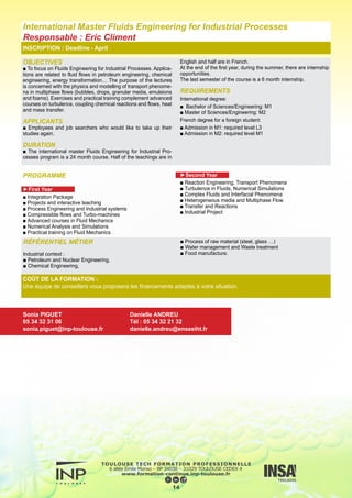 Formations Qualifiantes
Chimie
Génie Chimique
Génie des Procédés
15
 