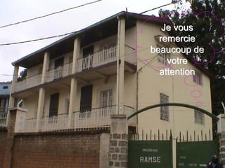 Merci
 beaucoup de                     Je vous
votre attention                 remercie
                              beaucoup de
                                  votre
                                attention




     Atelier Paludisme 2004
 