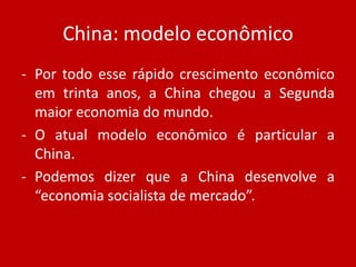 China: Crescimento econômico e suas contradiçõesEntre 1980 e 2007, o PIB chinês aumentou 1487%.