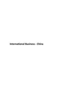 International Business - China
 