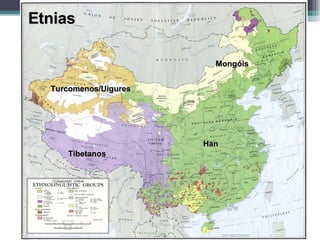 Etnias Han Turcomenos/Uigures Tibetanos Mongóis 
