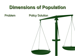 Dimensions of Population Problem Policy Solution  