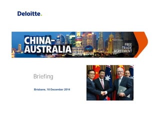 Briefing 
Brisbane, 10 December 2014 
 