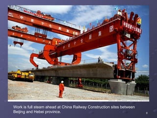 Work is full steam ahead at China Railway Construction sites between Beijing and Hebei province. 