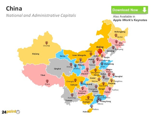 China Map - Districts and Administrative - Fully Editable PPT