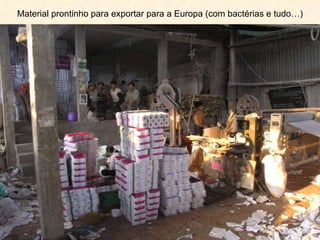 Material prontinho para exportar para a Europa (com bactérias e tudo…) 