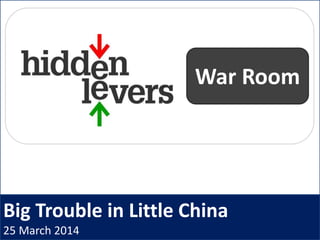 Big Trouble in Little China
25 March 2014
War Room
 