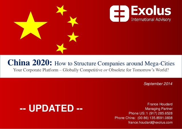 Global Strategy 
Global Challenges 
Executable Solutions 
France Houdard 
Managing Director 
france.houdard@exolus.com 
No...