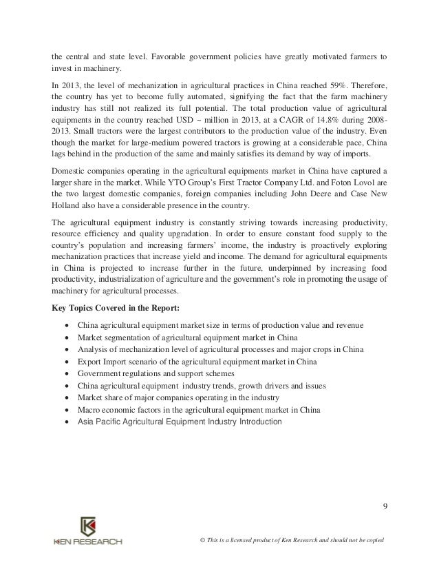 Future Outlook and Prospects China Farm Equipment Industry Market Report
