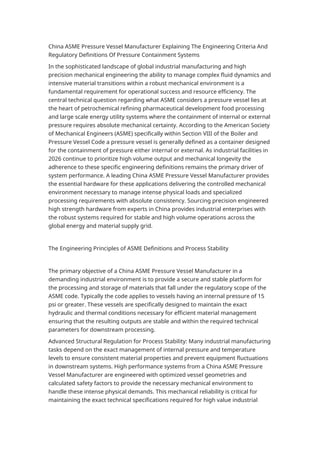 Engineering and Regulatory Insights on ASME Pressure Vessels by a ...