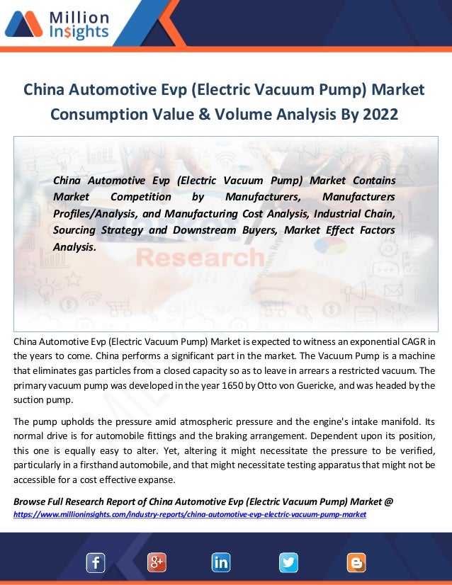 China automotive evp (electric vacuum pump) market consumption value