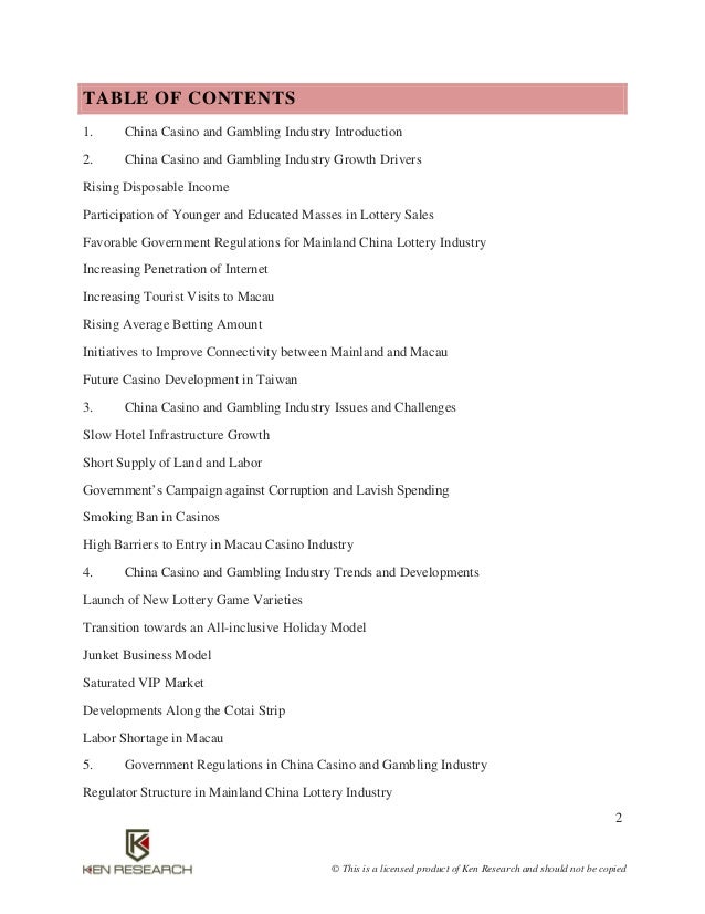 Casino gambling industry analysis