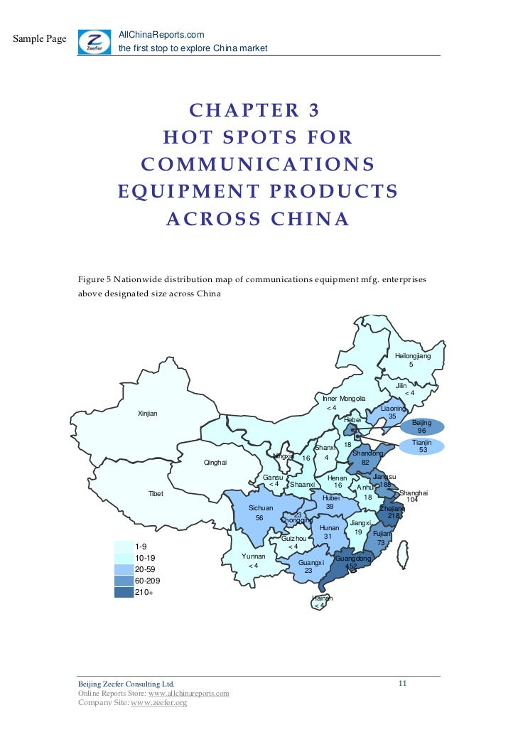 China communications equipment market report sample pages