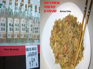 Arroz frito




Vino de arroz
 