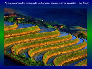 Al examinarnos los errores de un hombre, conocemos su carácter.  ( Confúcio )  