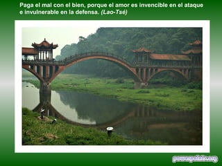 Paga el mal con el bien, porque el amor es invencible en el ataque
e invulnerable en la defensa. (Lao-Tsé)
 