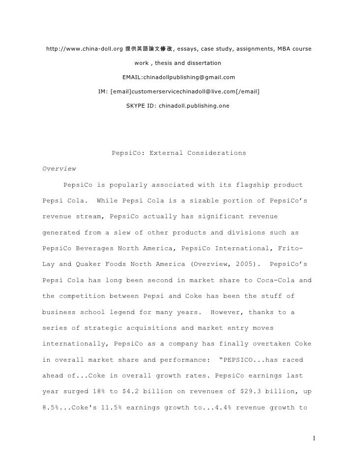 Pepsico essay 06 image
