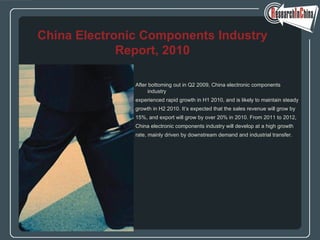 [object Object],[object Object],[object Object],[object Object],[object Object],[object Object],China Electronic Components Industry Report, 2010 